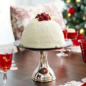 red and white christmas cake