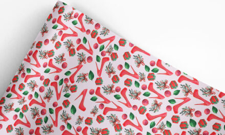 STILETTOS + MISTLETOE HOLIDAY WRAPPING PAPER