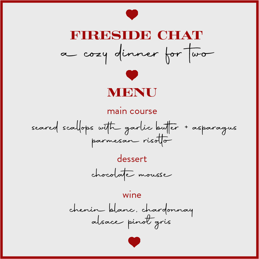 Valentine's Day: A Cozy Dinner For Two Valentine's Day: A Cozy Dinner For Two